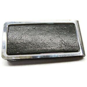 Money Clip Stainless Steel Leather Credit Card Cash ID Holder